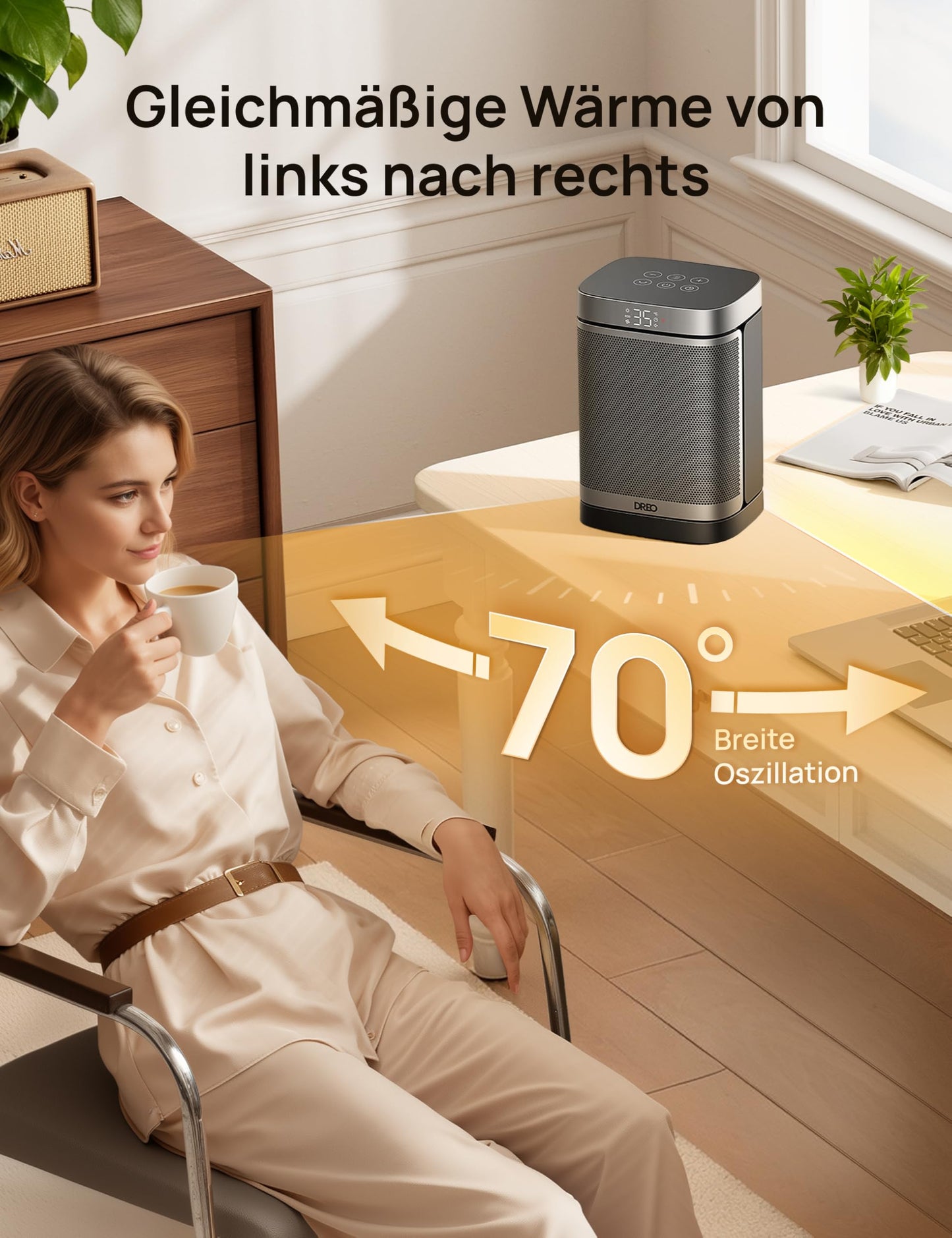 Dreo 1500W Heizlüfter – Energiesparend & Leise