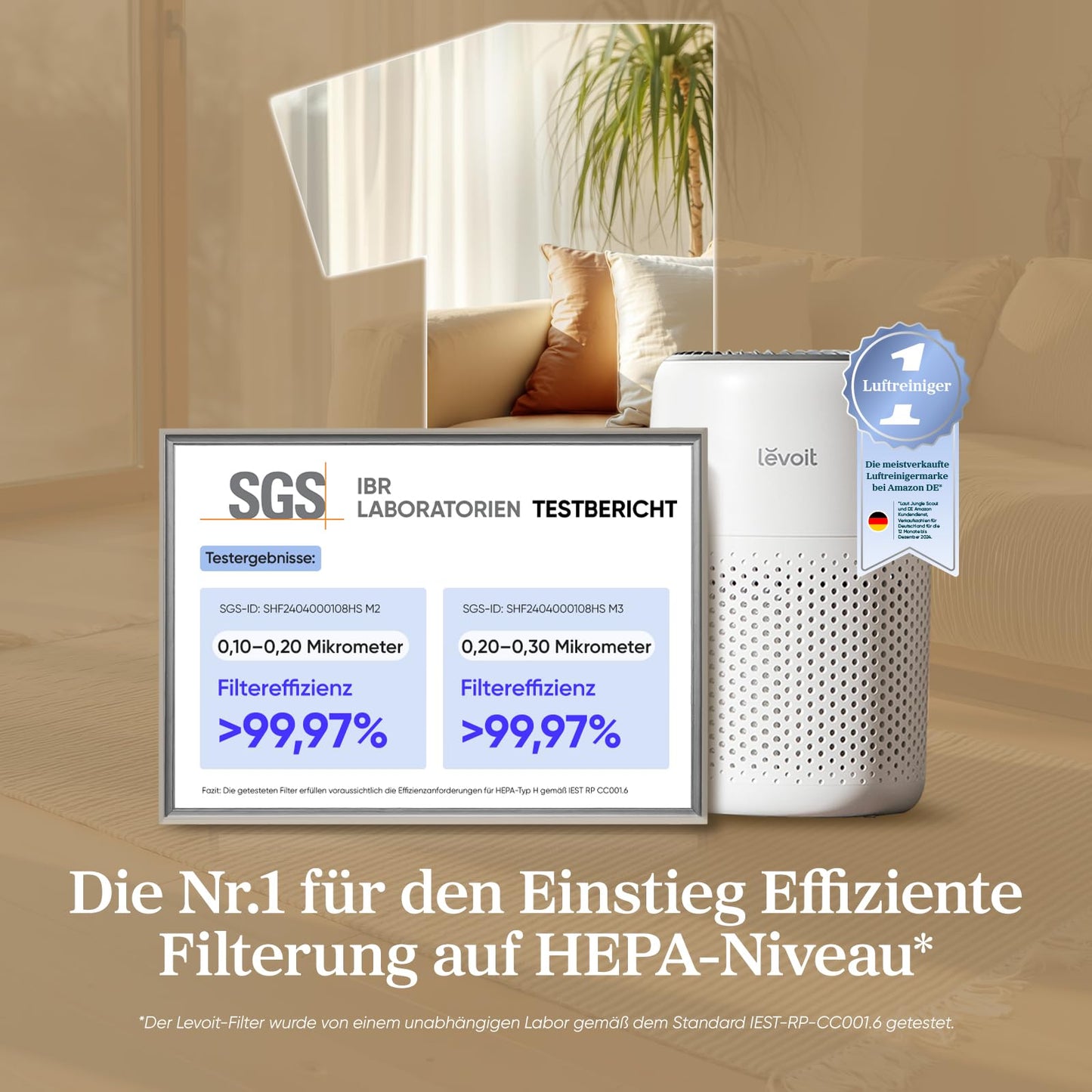 Levoit Luftreiniger für Allergiker – Schlafzimmer, Weiß