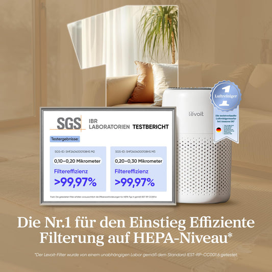 Levoit Luftreiniger für Allergiker – Schlafzimmer, Weiß