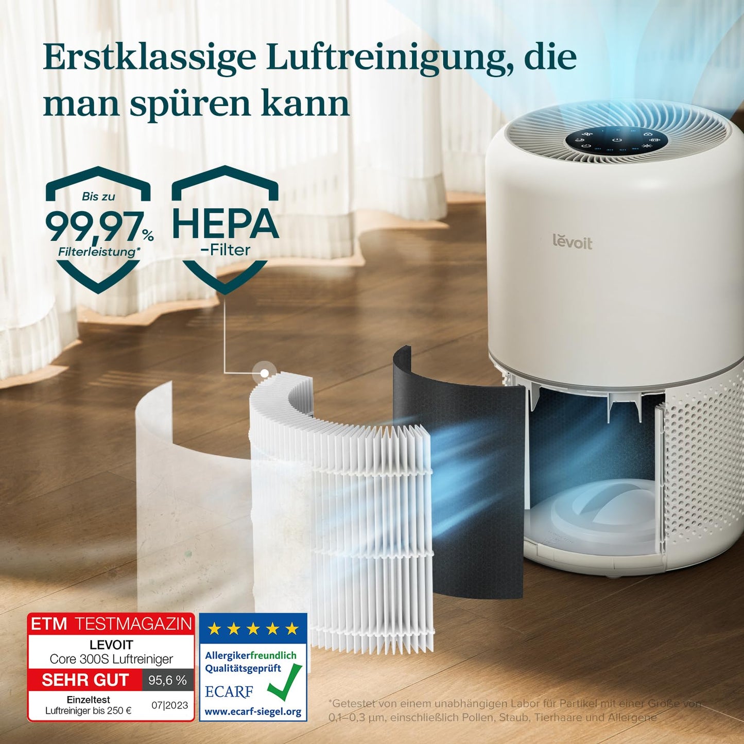 Levoit HEPA Luftreiniger gegen Staub & Tierhaare