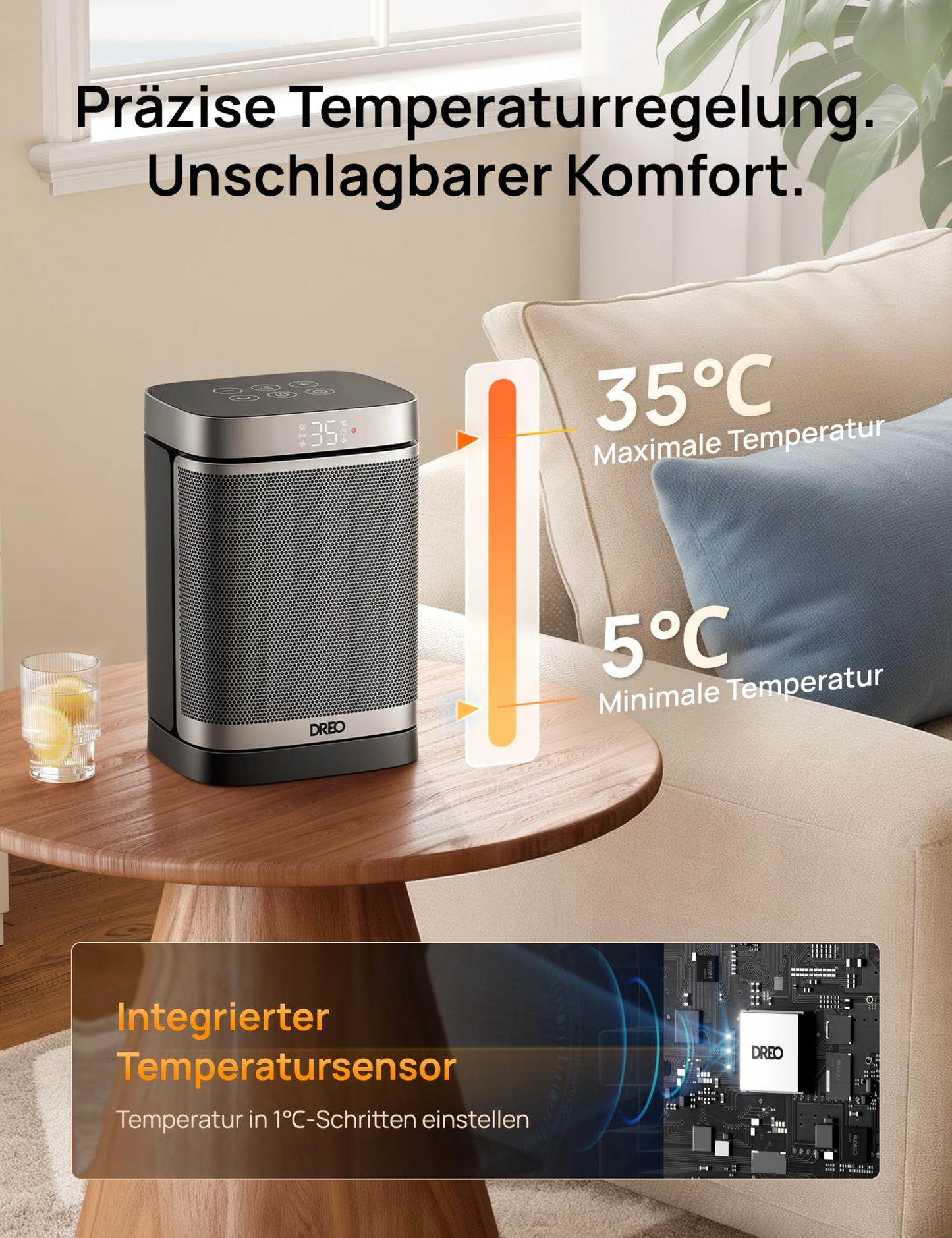 Dreo 1500W Heizlüfter – Energiesparend & Leise